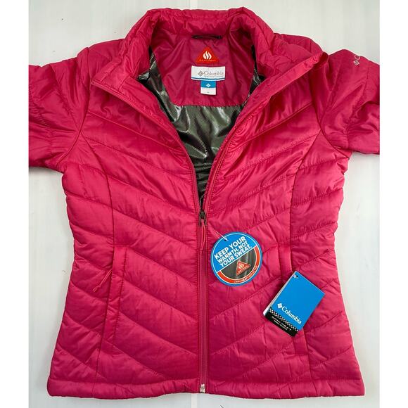 Columbia Morning Light II Sz M Pink Fitted Insulated Omni-Heat Jacket Snow Ski - Picture 6 of 10
